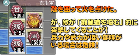 この画像の状況なら大丈夫だが･･･　相手の兵力が大きいなら要注意