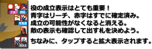 サマーウォーズ~花札KOIKOI~ 役の成立表示