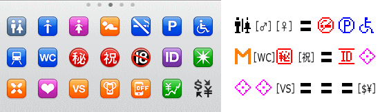 iPhone -　Docomo 絵文字対応表