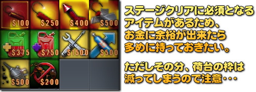 ステージクリアに必須なアイテムも多いので注意！