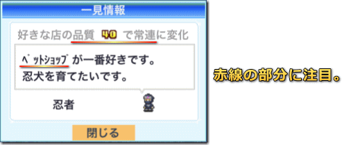 開店デパート日記 お客さんの情報