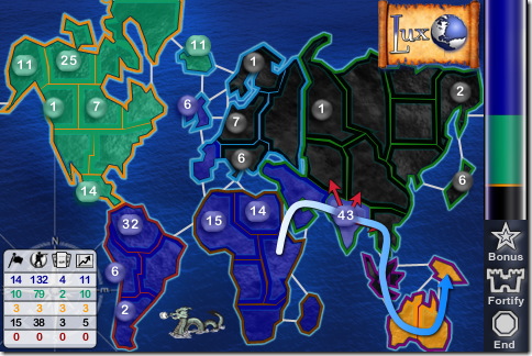 詰め Lux、その4。 オーストラリアへ。遠くても戦力さえあれば一気に進めるのがこのゲーム。