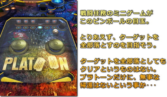 War Pinball - Platoon ミニゲーム