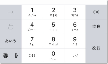 数字キーボードで記号