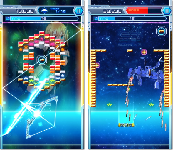 アルカノイドvsインベーダー アタックモードとボス戦