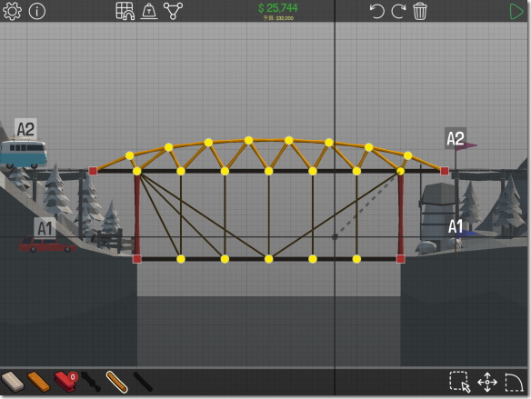 Poly Bridge 設計画面