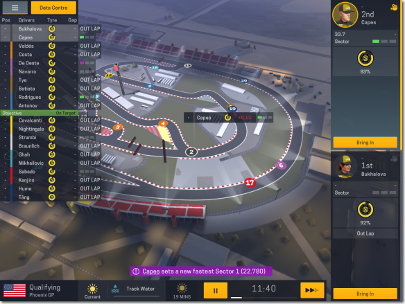 Motorsport Manager Mobile 2 予選の模様