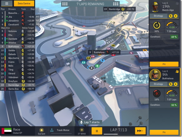 Motorsport Manager Mobile 2 本戦の模様