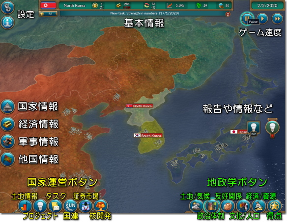 Realpolitiks Mobile メイン画面解説