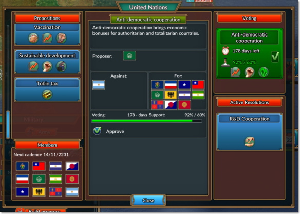 Realpolitiks Mobile 国連画面