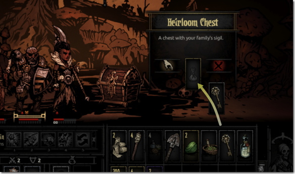 Darkest Dungeon 調査におけるアイテム使用