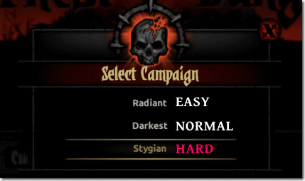 Darkest Dungeon 難易度選択