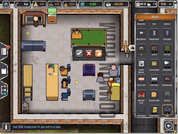 Prison Architect Mobile 娯楽室