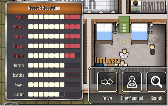 Prison Architect Mobile 囚人の要望リスト