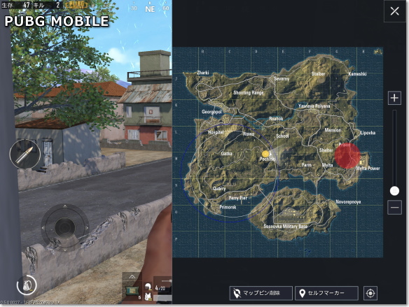 PUBG MOBILE　マップ画面