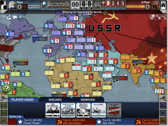 Twilight Struggle（トワイライト ストラグル）　ゲーム画面