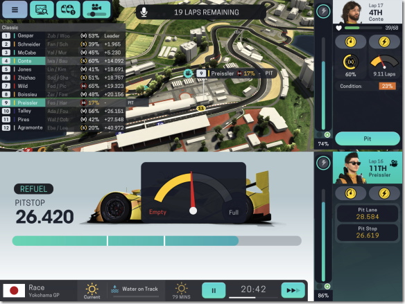 Motorsport Manager Mobile 3　ピットイン