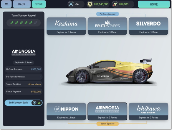 Motorsport Manager Mobile 3　スポンサー