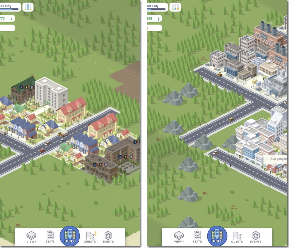 Pocket City　道路の範囲と岩